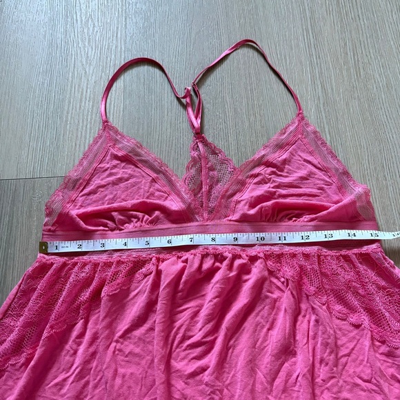 Victoria’s Secret Pink Lace Babydoll Slip Nightgown Criss Cross XL Valentine's - Picture 8 of 9